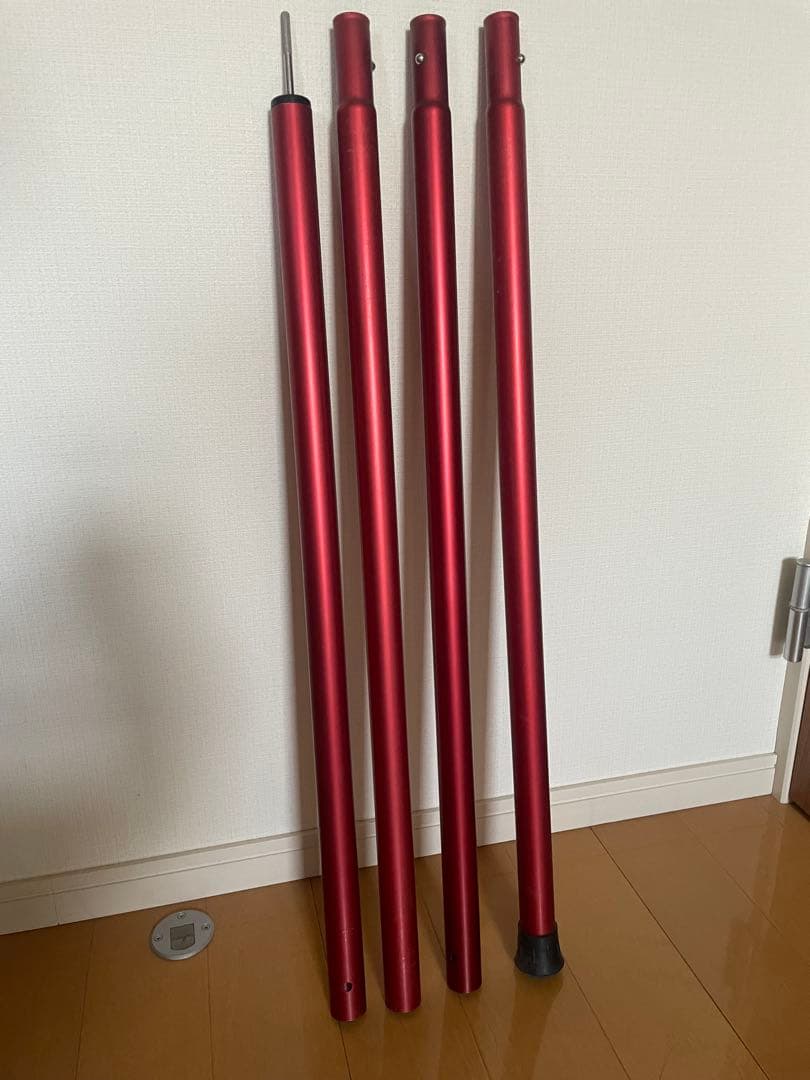 スノーピーク　ウイングポール　レッド280cm☓3本セット