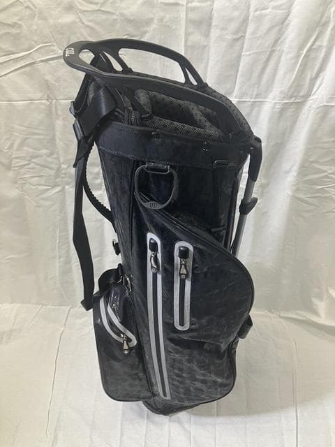 【高級感◎美品】OULL キャディバッグ クロコ調 ブラック 9型 スタンド式