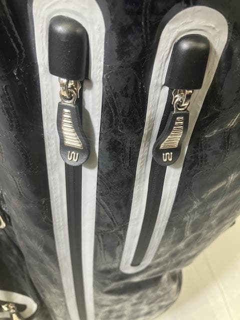 【高級感◎美品】OULL キャディバッグ クロコ調 ブラック 9型 スタンド式