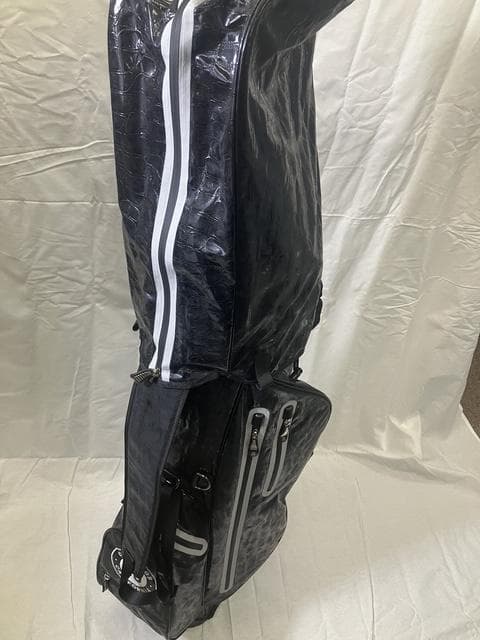 【高級感◎美品】OULL キャディバッグ クロコ調 ブラック 9型 スタンド式