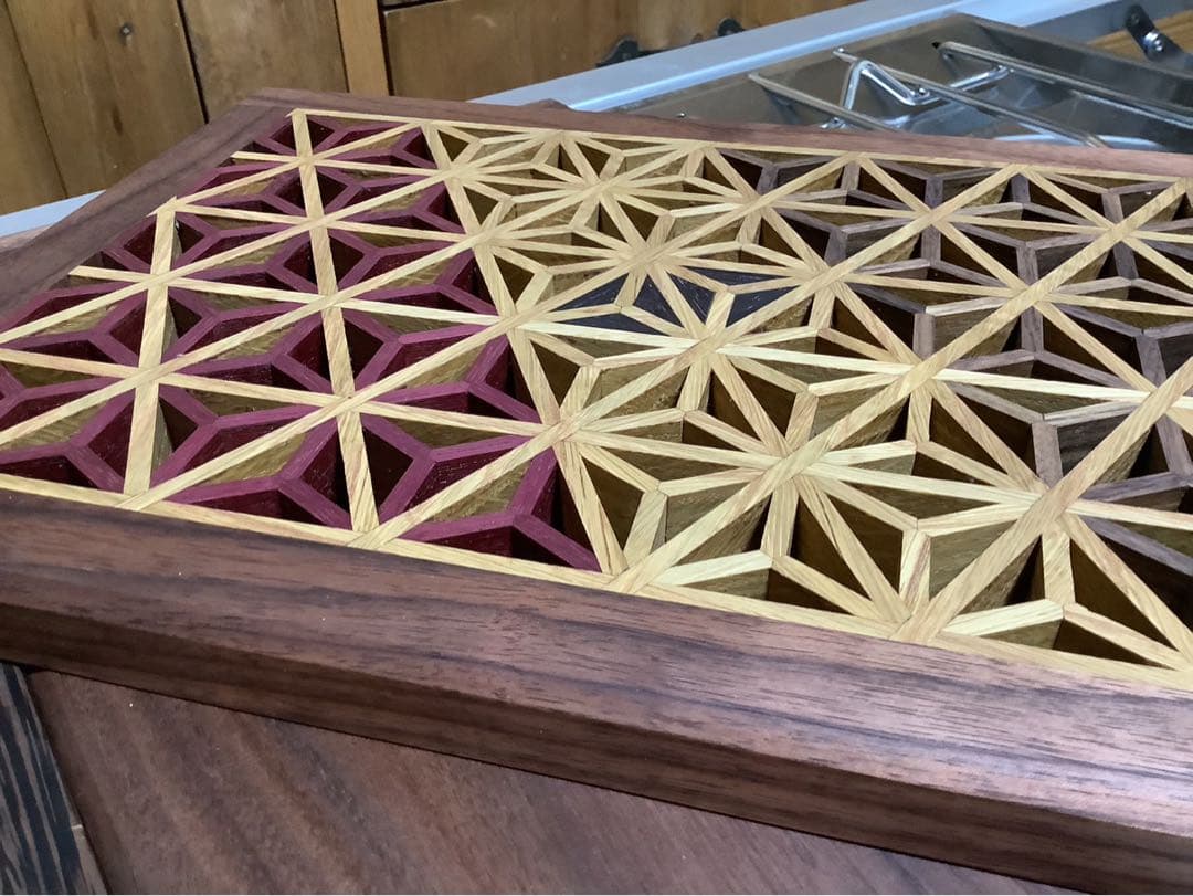 IGT天板　1ユニット　三脚用テーブル　組子細工ヘキサゴン137