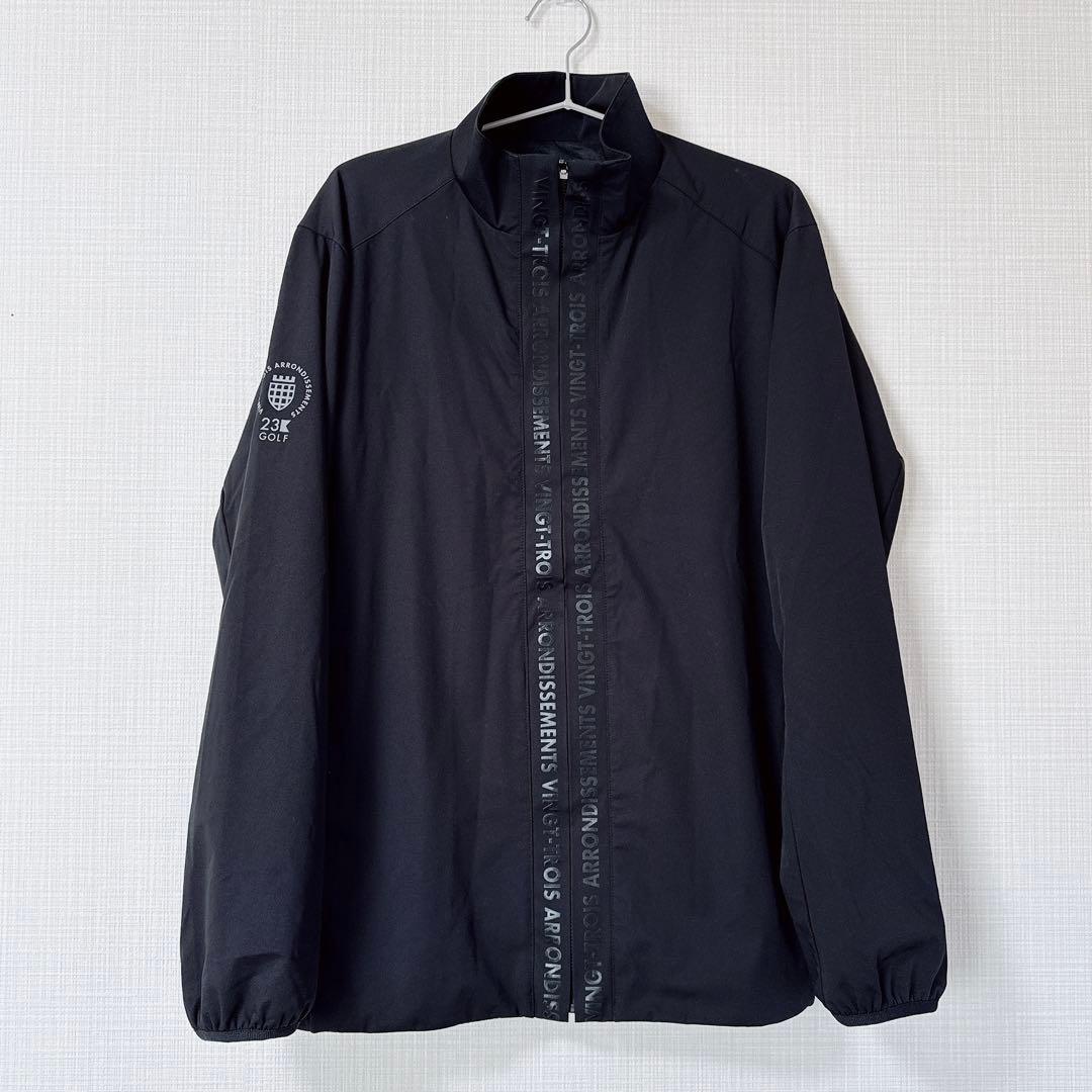 23区GOLF メンズ ライトフーデットブルゾン 防風 防寒 ブラック L