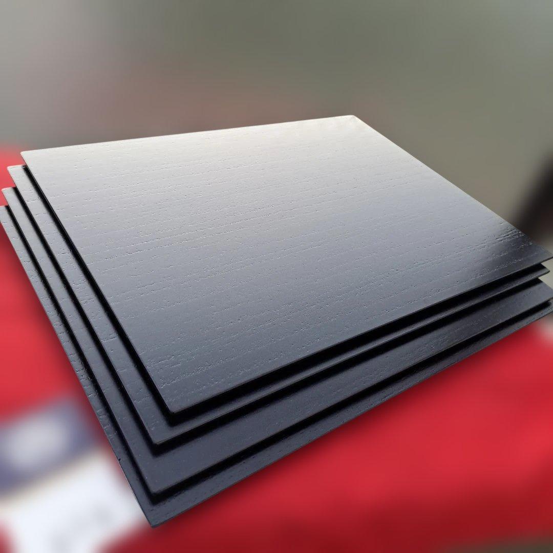 【たち吉　黒塗　折敷×4客】天然木製　尺3サイズ　未使用/長期保管品