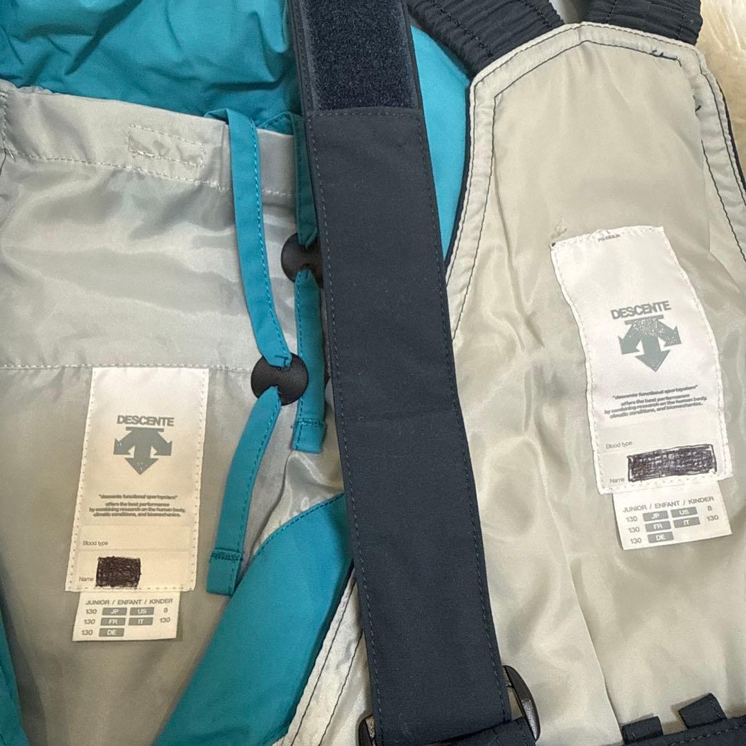 DESCENTE スキーウェア上下、インナー2枚、グローブセット 130サイズ