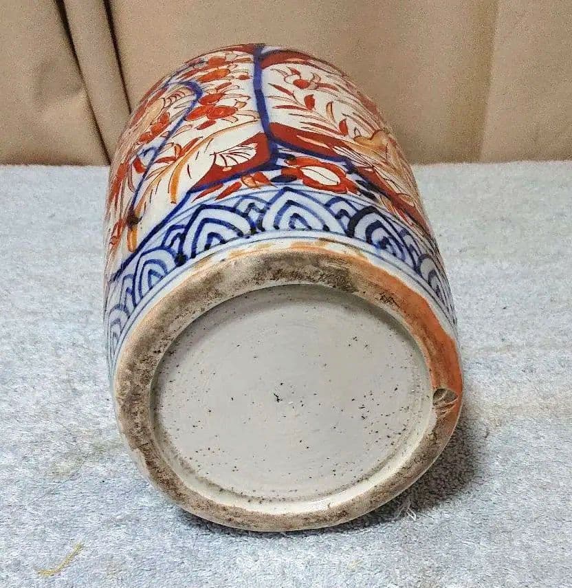 古伊万里赤絵花生 骨董