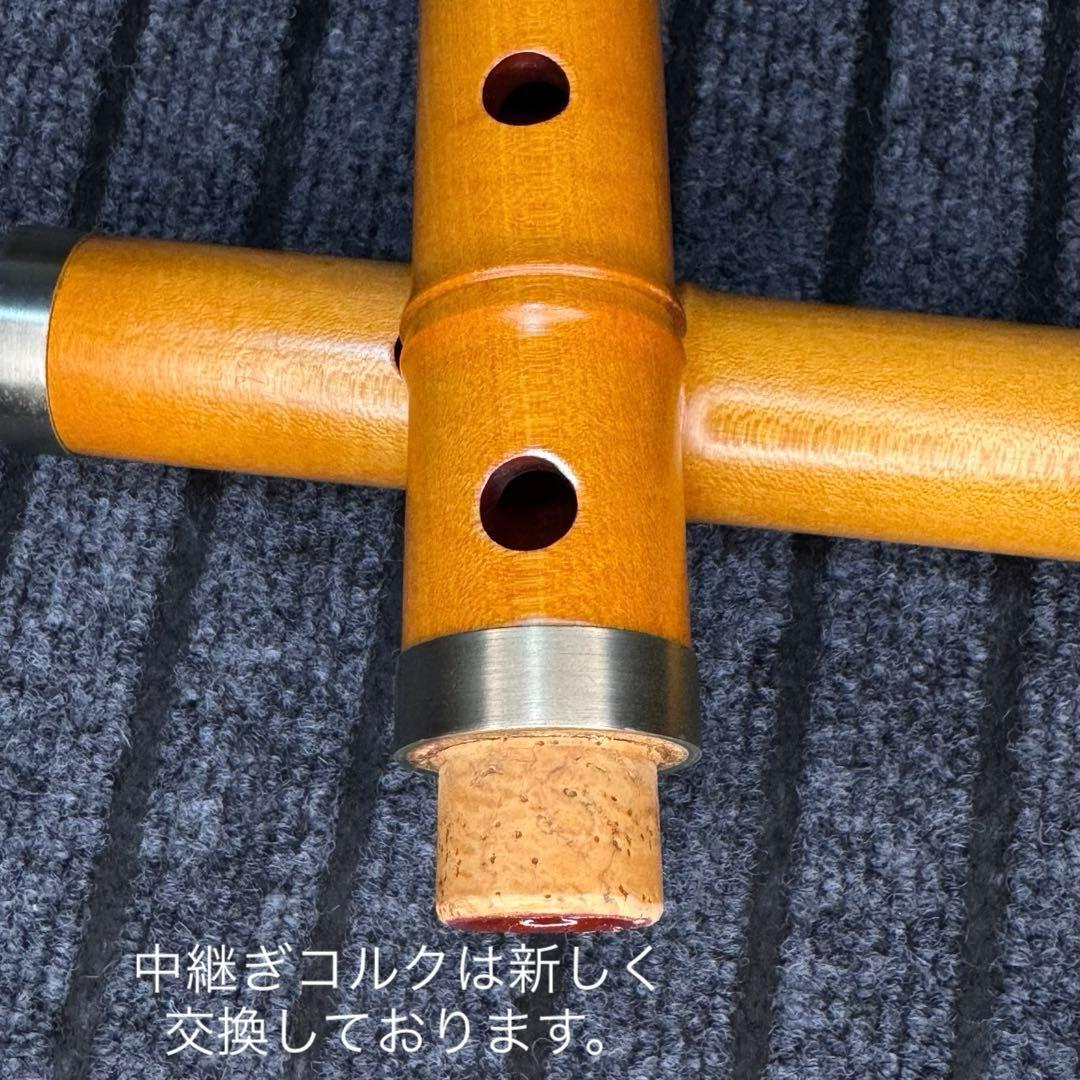 尺八 銘木(楓) 和田謹製 琴風調 二印 一尺八寸管