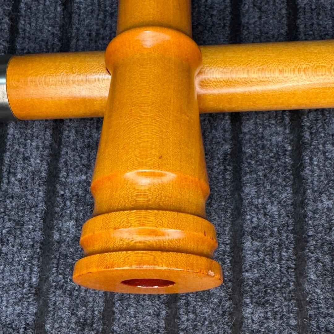 尺八 銘木(楓) 和田謹製 琴風調 二印 一尺八寸管