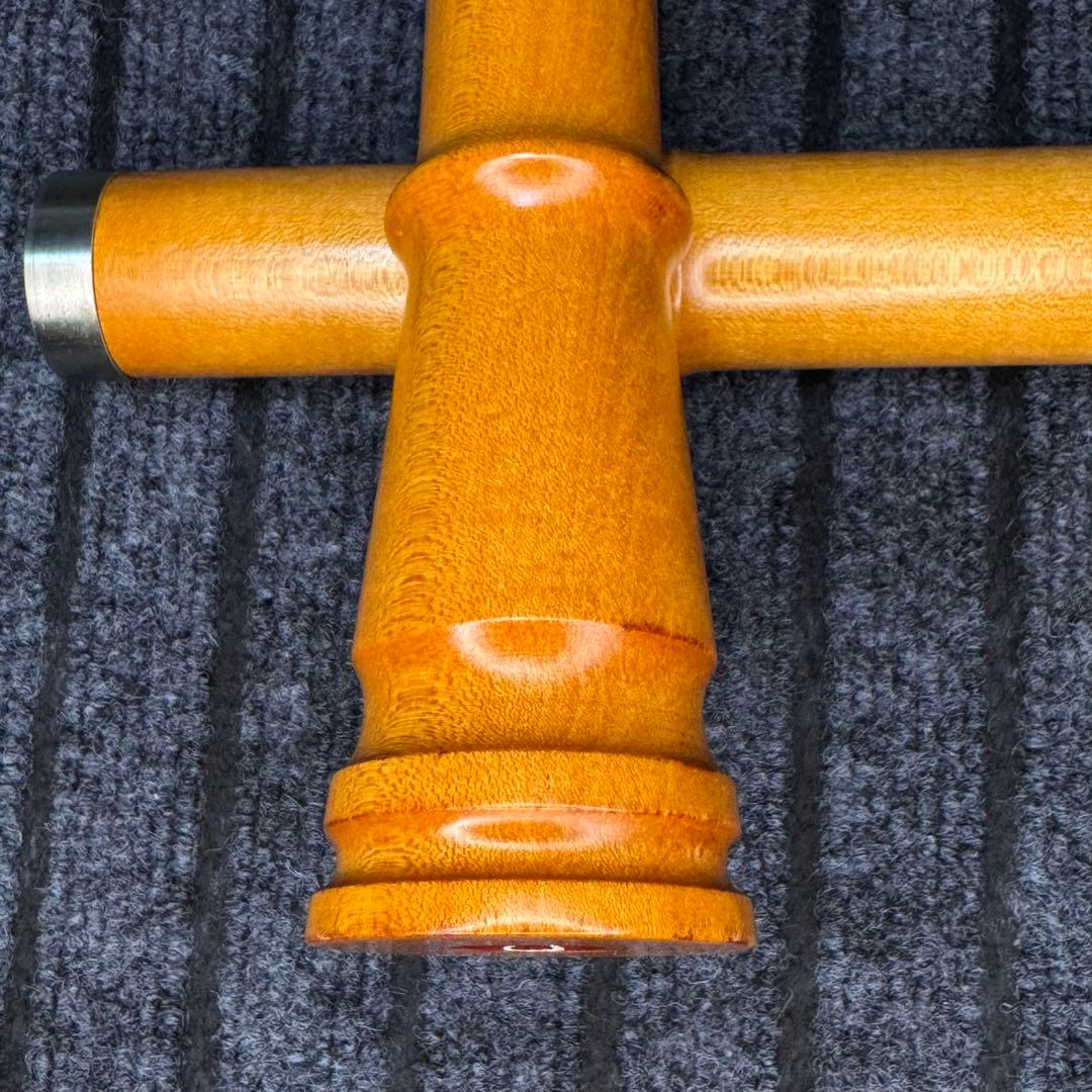 尺八 銘木(楓) 和田謹製 琴風調 二印 一尺八寸管