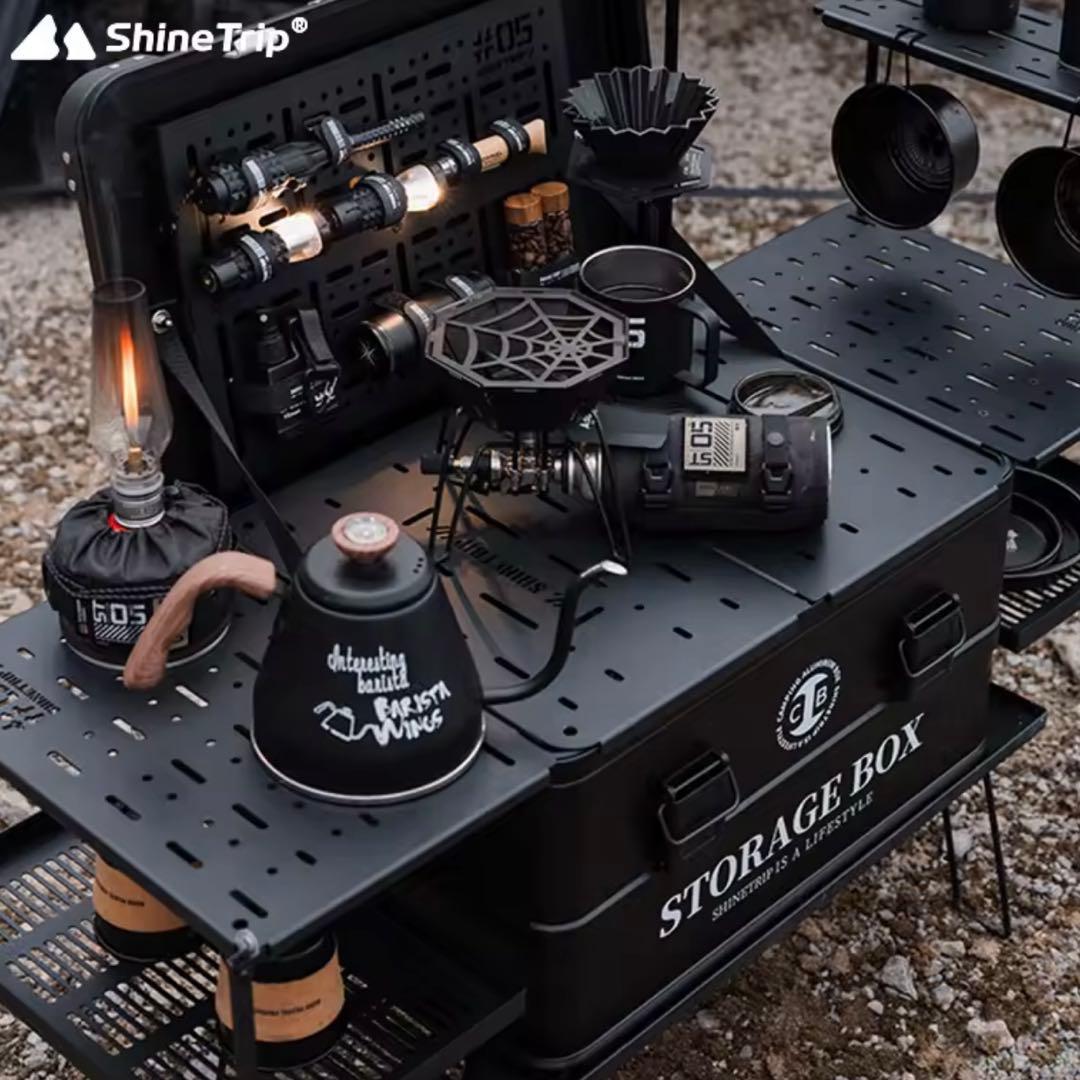 【美品、希少】ShineTrip アルミコンテナ ブラック　フルセット　おまけ付