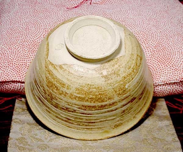 近代陶芸家　道林俊正作　黄瀬戸　三嶋　茶碗　無傷　共箱　古物。