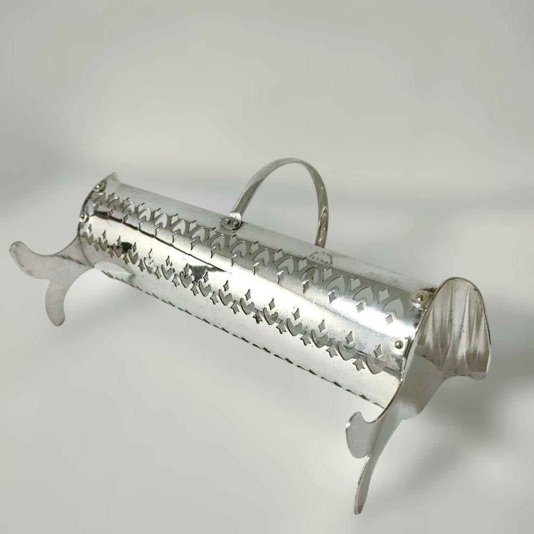 ビスケットホルダー③　バスケット　シルバープレート　EPNS