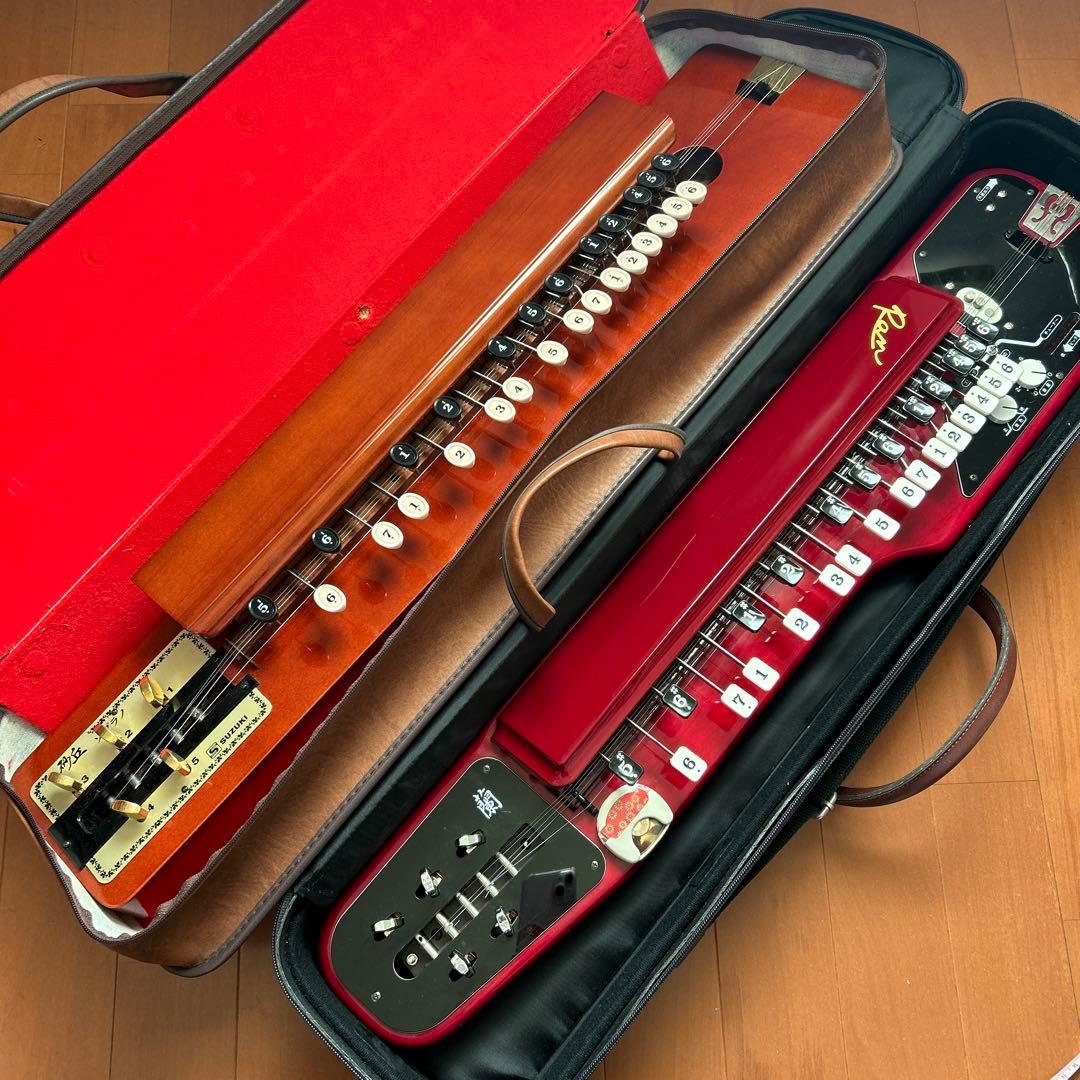 Suzuki 大正琴　蘭ソプラノ　砂丘　木製 ケース付き