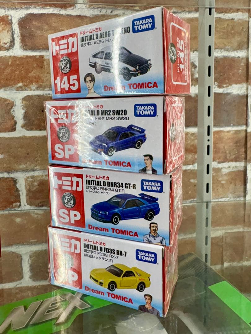 m*読様 ドリーム　トミカ　頭文字d FD BNR34 AE86 MR2 4台セ