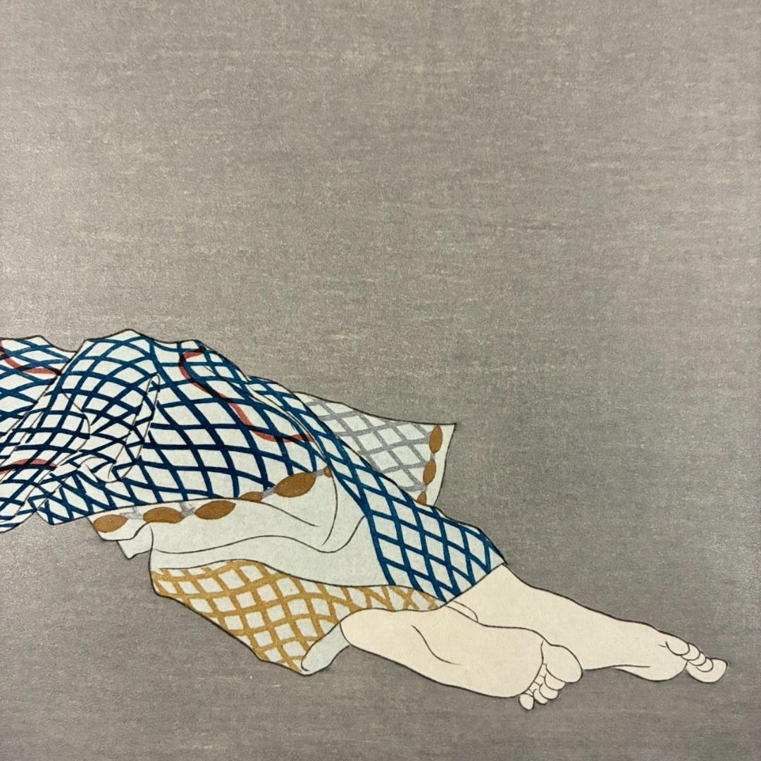 【最終値下げ】加山又造「網」オリジナル木版画 サイン・証明シール有 アダチ版画