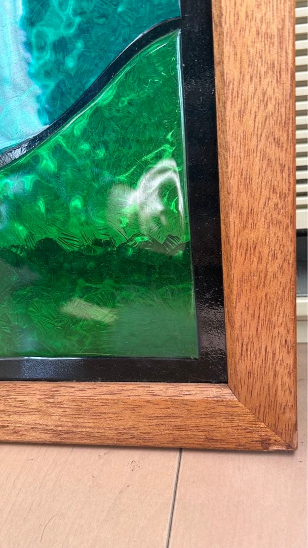 【大サイズ】　ステンドグラス　パネル　額付き