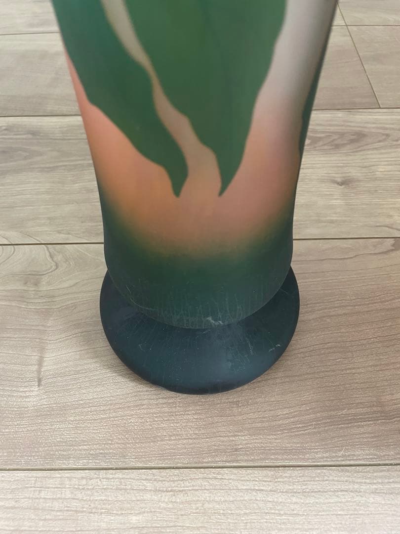 ドームナンシー Daum Nancy アールヌーヴォー色硝子果実文掘花生 花瓶