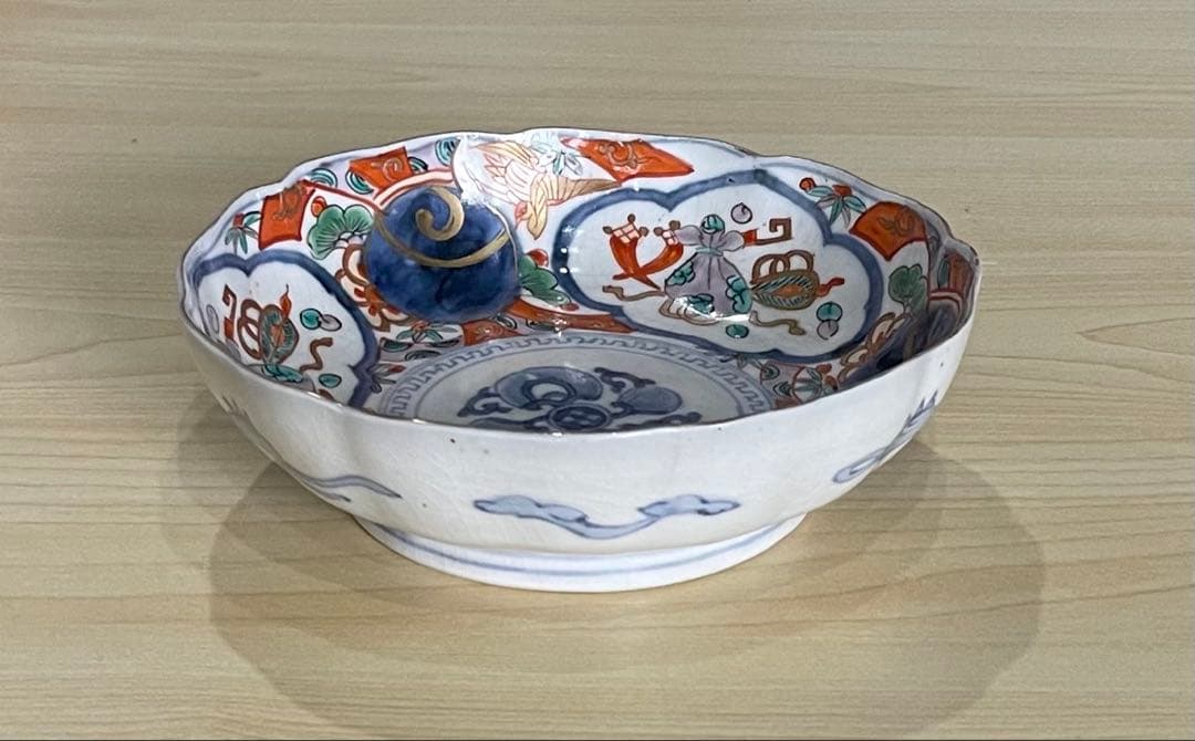 色絵 古伊万里 金彩 陶器 有田焼 時代物 アンティーク メイン鉢 金襴手