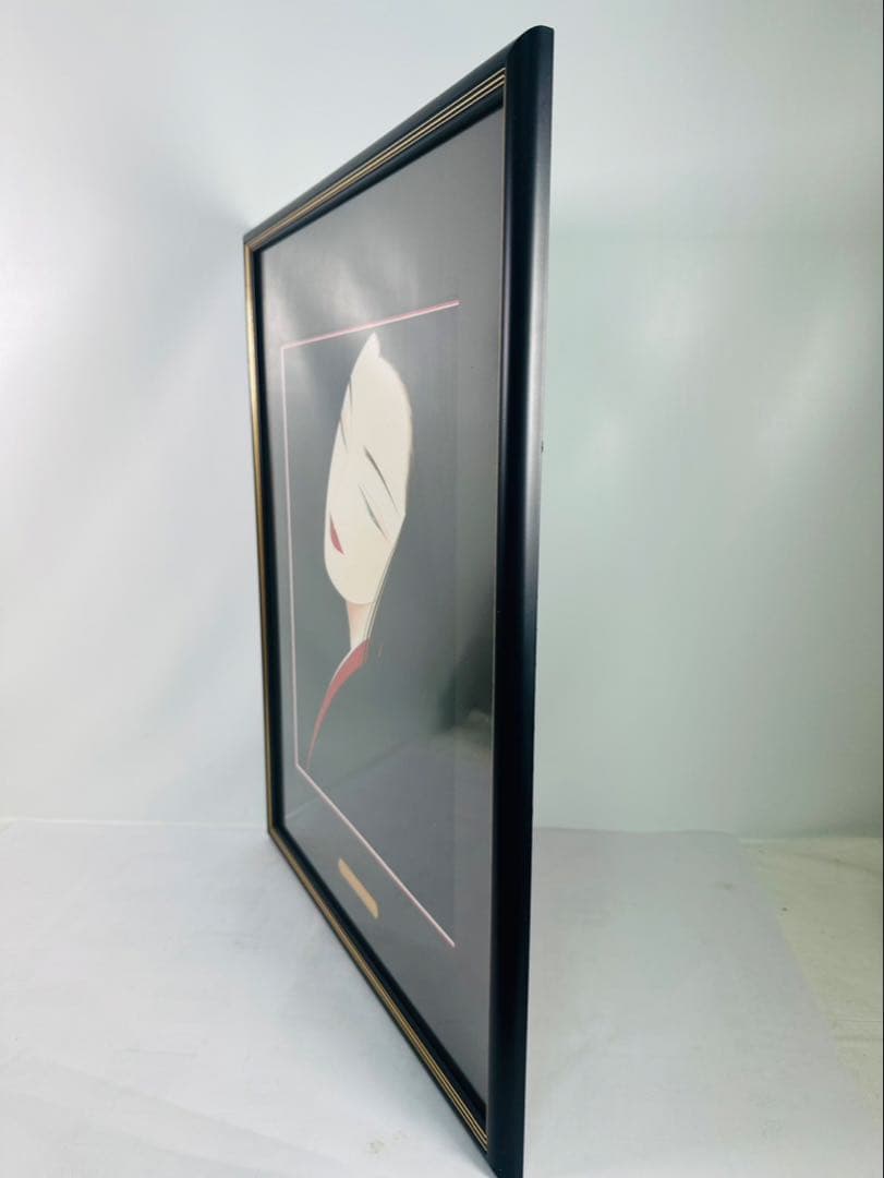 【希少品】鶴田一郎　ヒロイン　絵画　日本女性　額入り　年代物　保管品　骨董