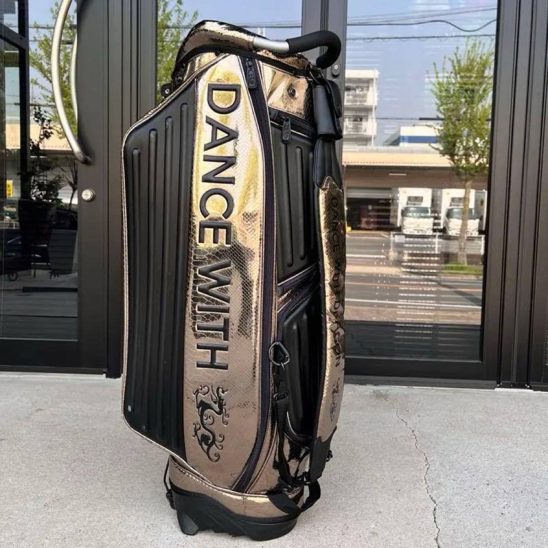 ダンスウィズドラゴンゴルフキャディバッグ ゴールド