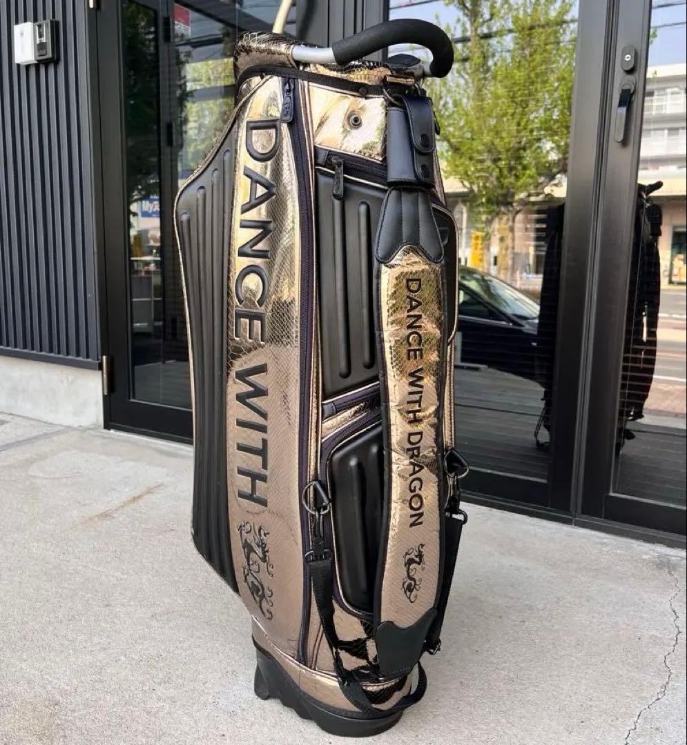 ダンスウィズドラゴンゴルフキャディバッグ ゴールド