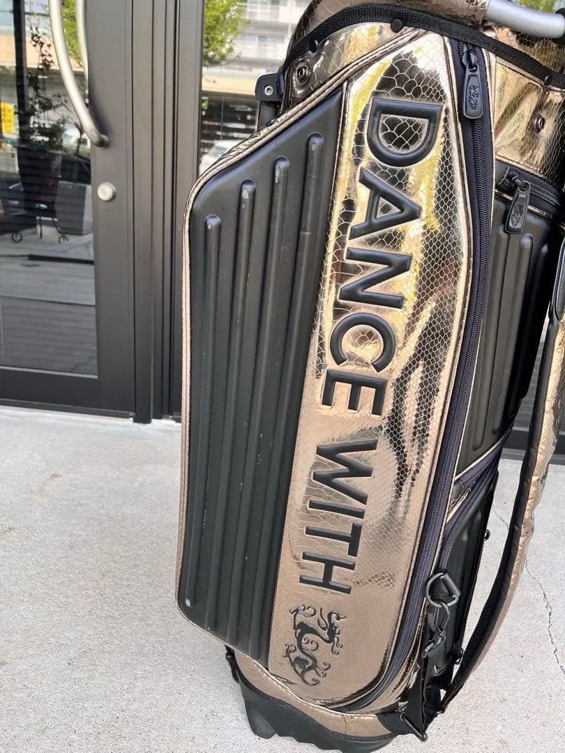 ダンスウィズドラゴンゴルフキャディバッグ ゴールド