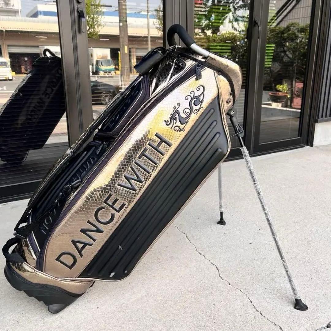 ダンスウィズドラゴンゴルフキャディバッグ ゴールド