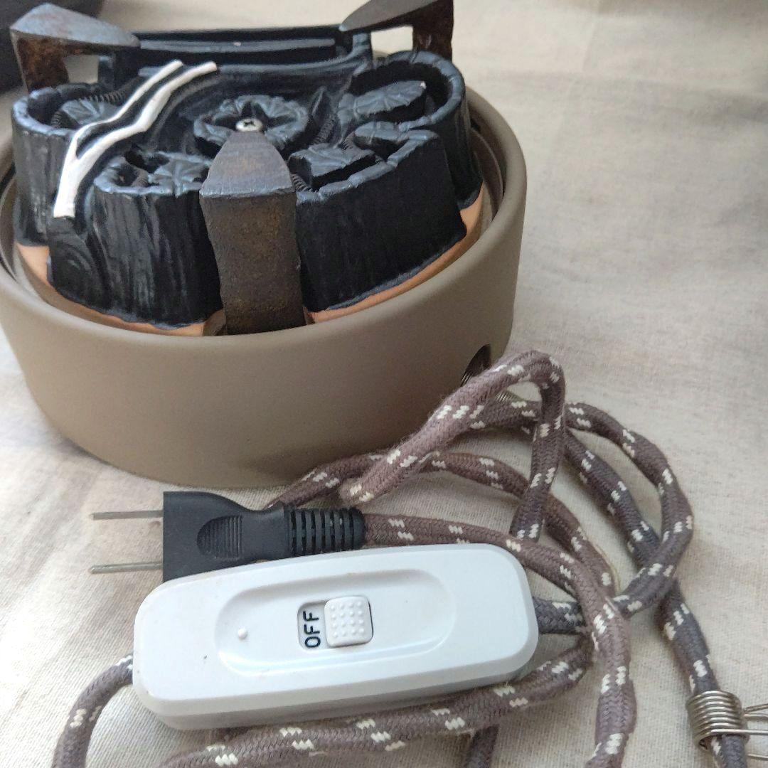 唐銅(唐金) 風炉セット 電熱器付 兼春 作 茶道具