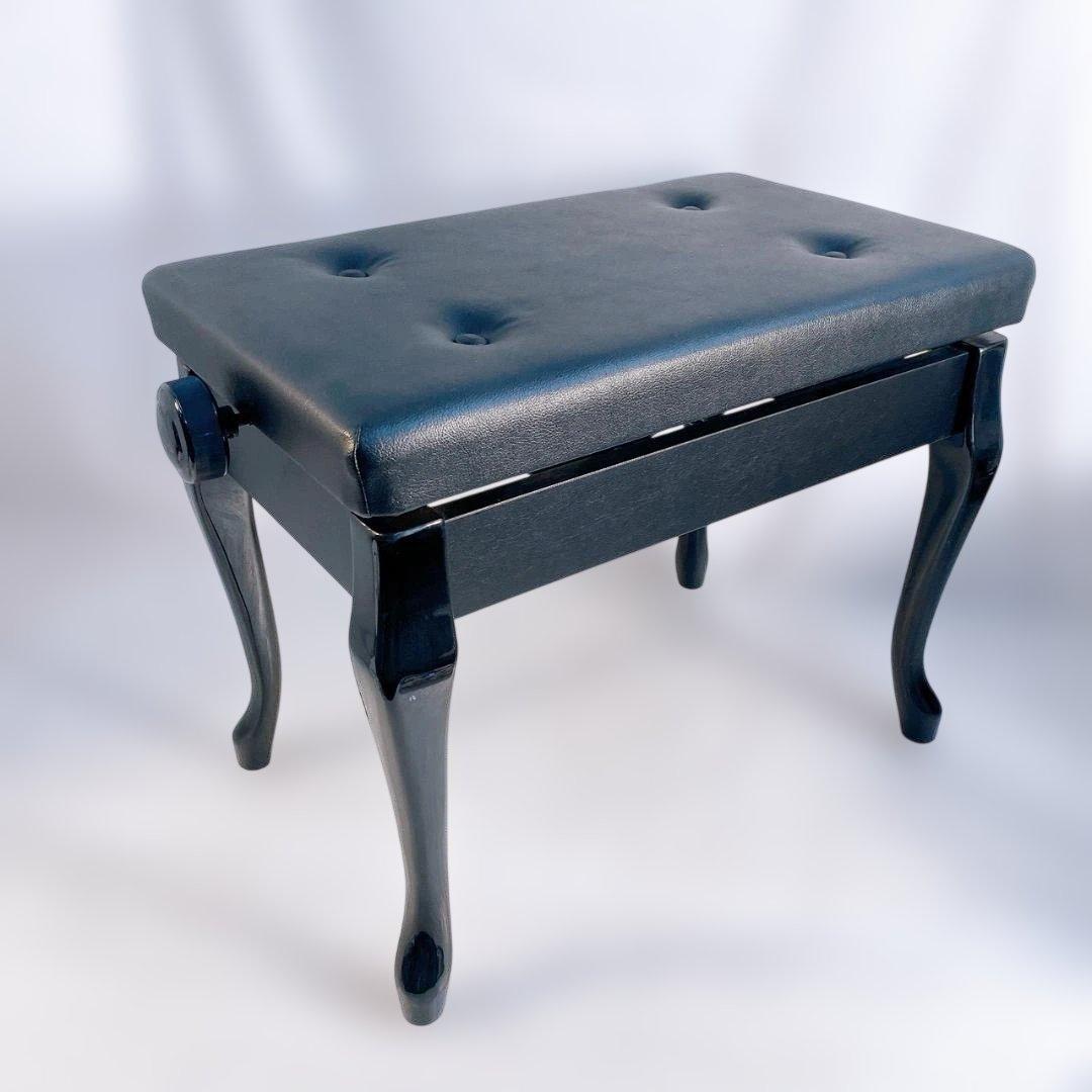 ピアノ椅子　猫足　レザー　高さ調整付き