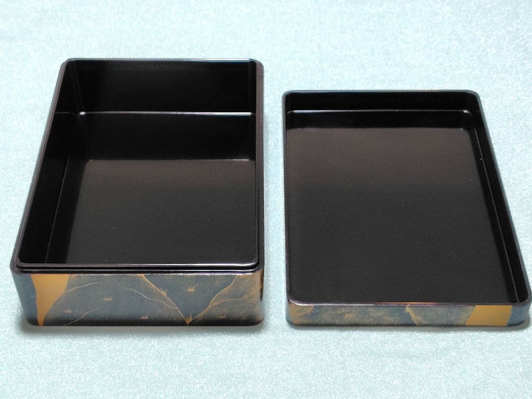 桜井漆器　戸倉屋漆器店　木製本漆塗　工芸蒔絵　渡辺修峰作　蓋付き　文箱