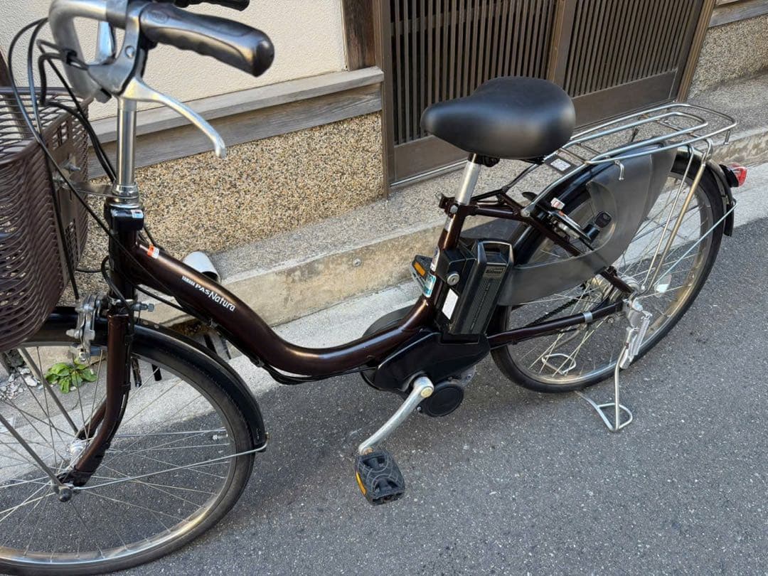 大阪府　ヤマハ　電動アシスト自転車 ブラウン 前カゴ付き