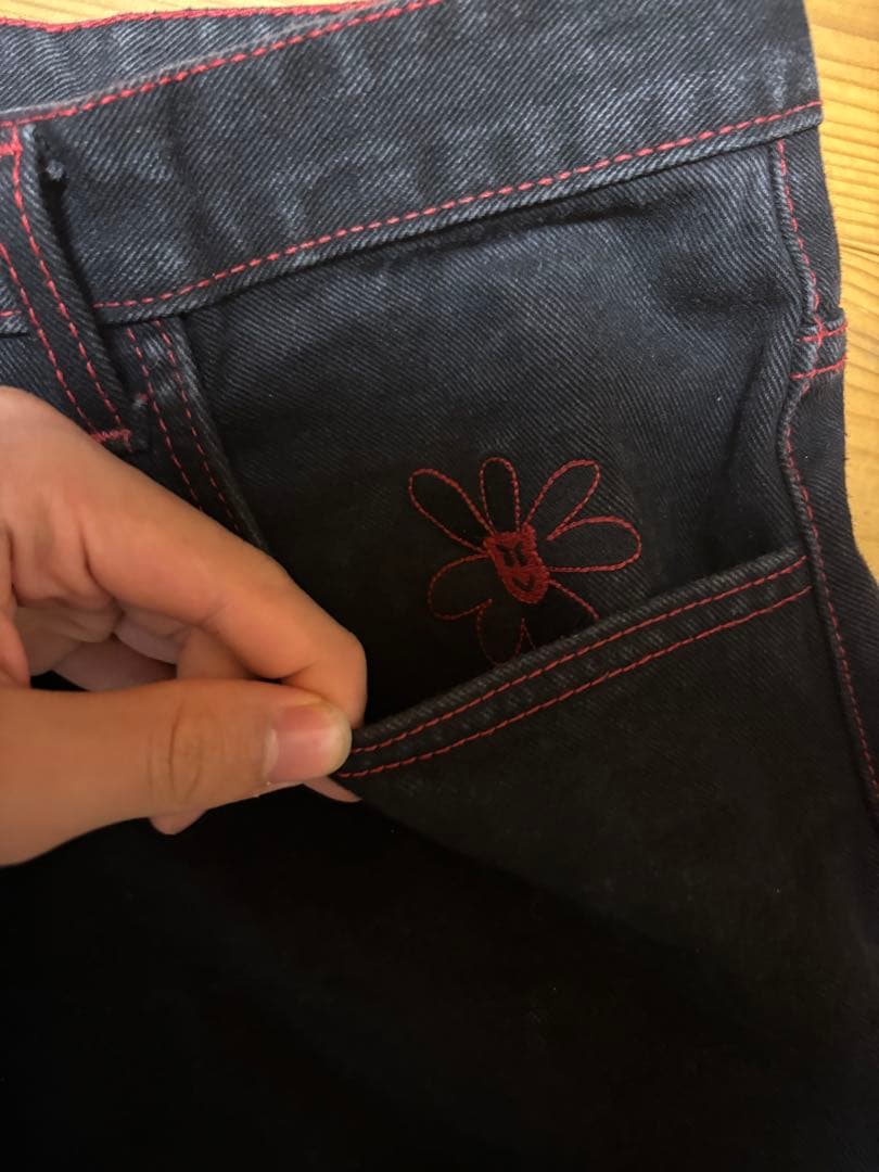 LABROS 花刺繍 ブラックデニム 完売品