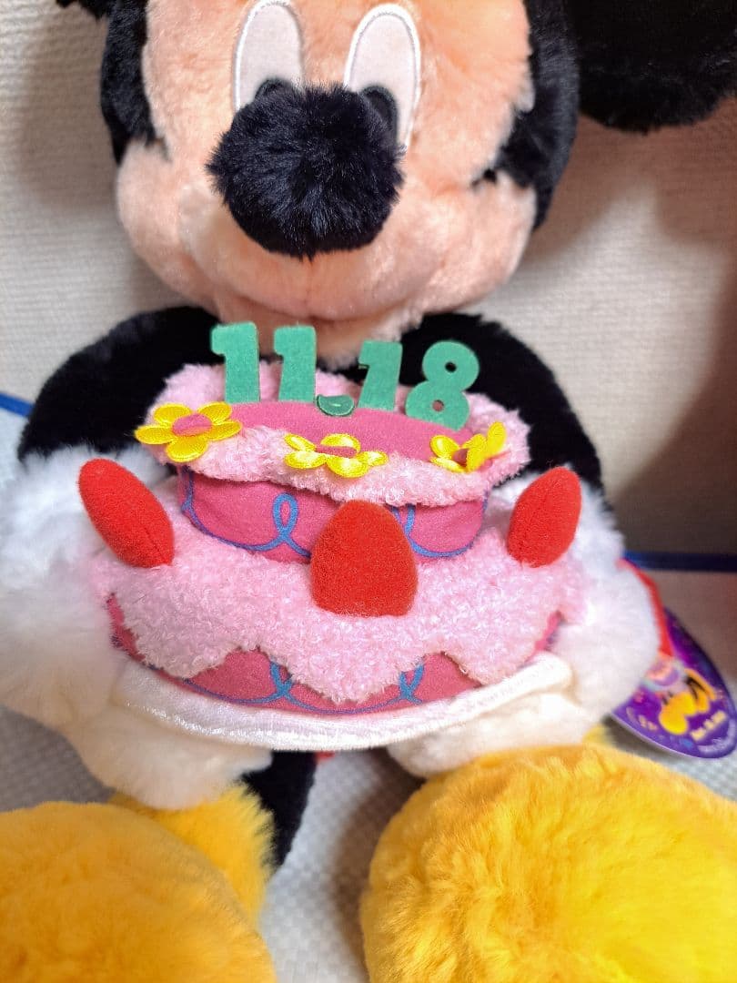 ミッキーミニーのフラッフィープラッシーのバースデーぬいぐるみ タグ付き レア商品