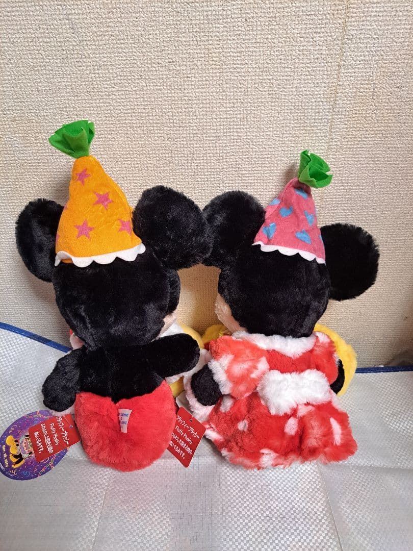 ミッキーミニーのフラッフィープラッシーのバースデーぬいぐるみ タグ付き レア商品