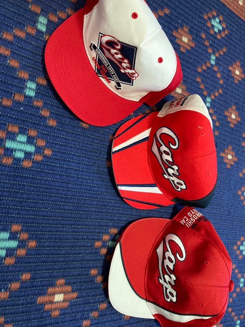 広島東洋カープ セリーグ3連覇時キャンプ応援キャップ 3個セット