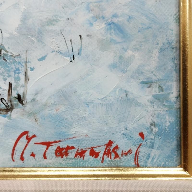 ☆ 高橋益之 ☆「 雪解け」油絵 F4号サイズ 　未使用！