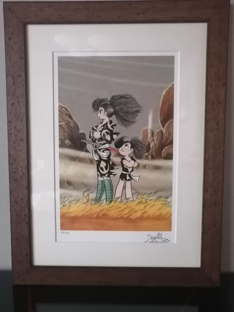 ★手塚治虫『どろろ』百鬼丸　複製原画。【保証書付き】かなり大きな作品です。