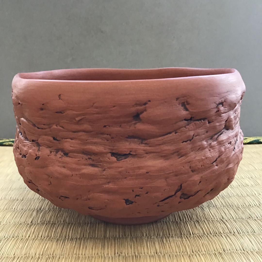 茶道具 茶碗 常滑焼 朱泥 尾州常滑市 頼鳳堂 Nｏ.221