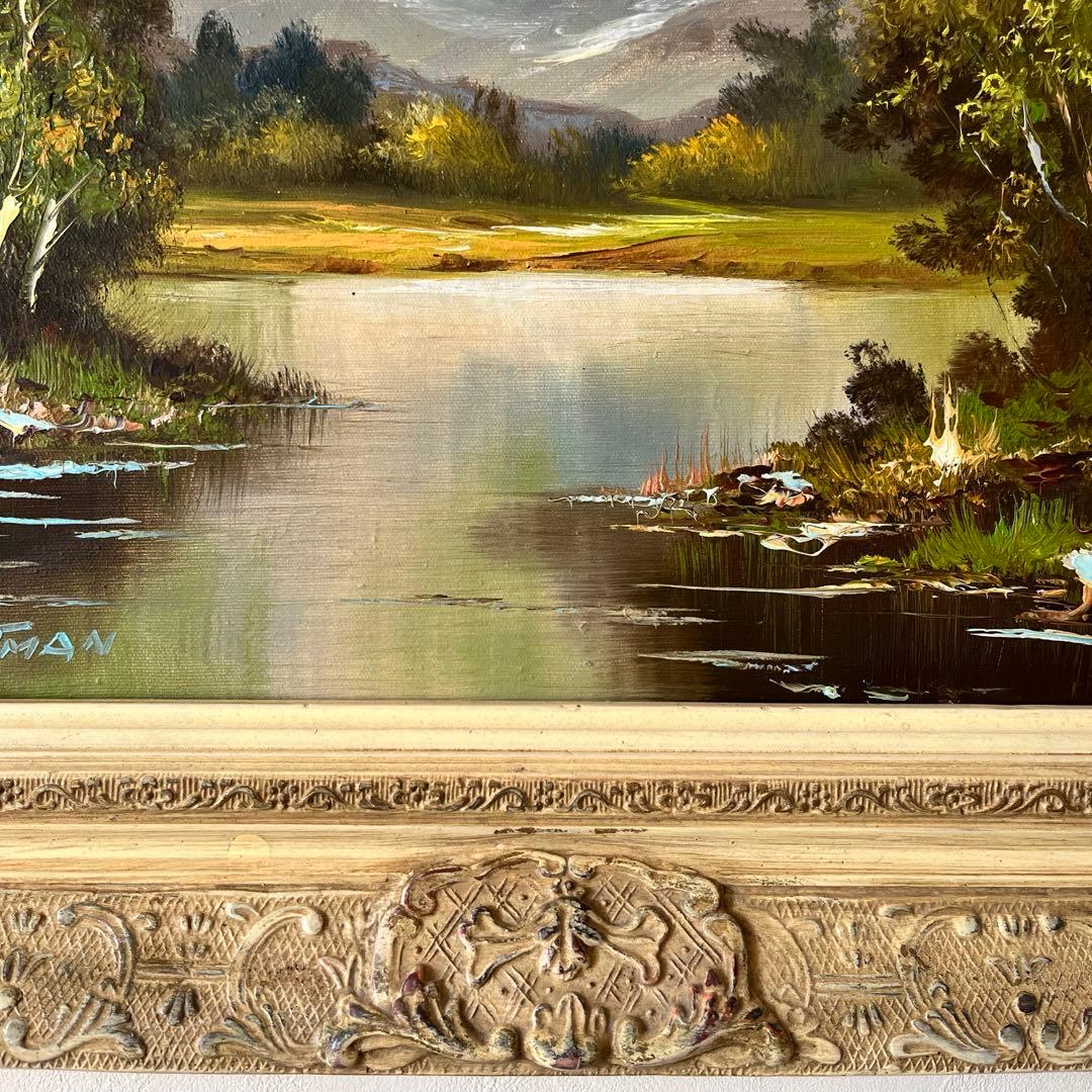 G Whitman 油彩画　油絵　絵画　アンティーク