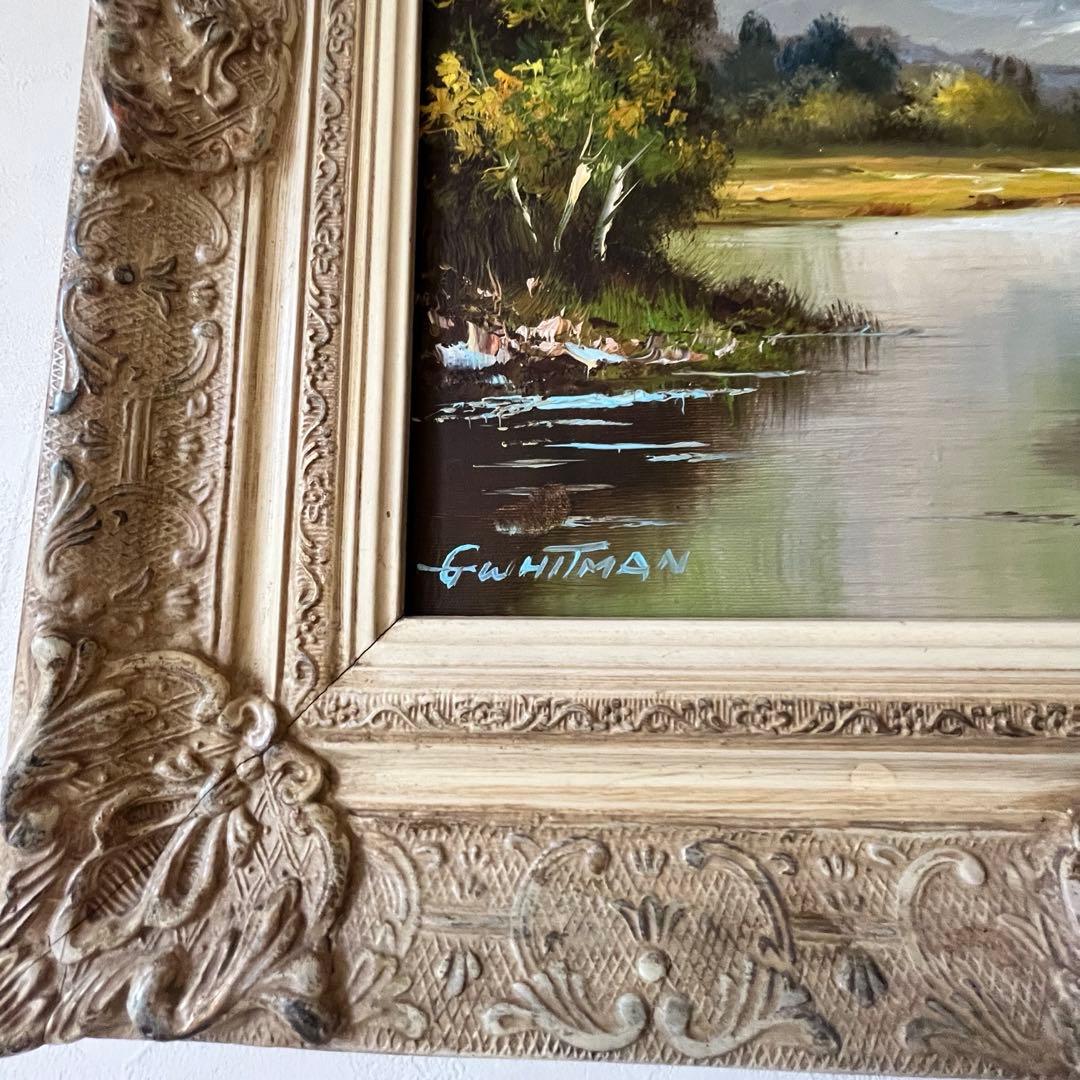 G Whitman 油彩画　油絵　絵画　アンティーク