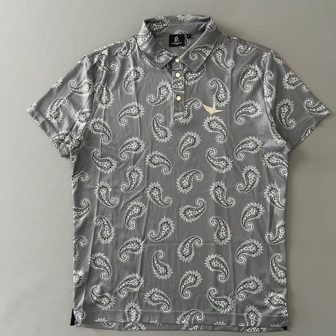 1piu1uguale3 GOLF ペイズリー 総柄　ポロシャツ　メンズ　L V