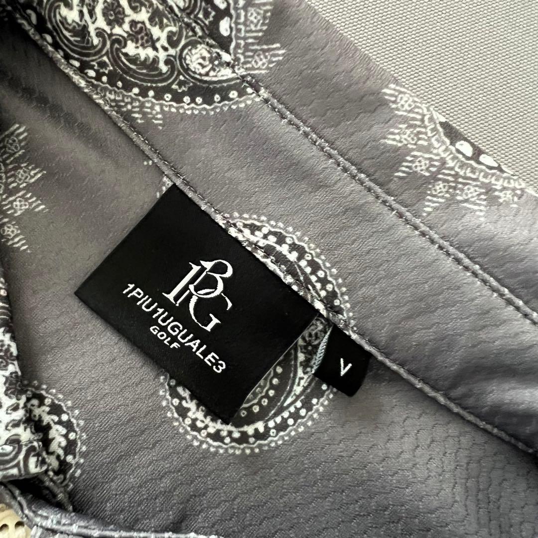 1piu1uguale3 GOLF ペイズリー 総柄　ポロシャツ　メンズ　L V