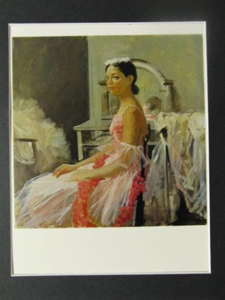 小磯良平、踊り子、高級画集一部、版上サイン入、新品額付