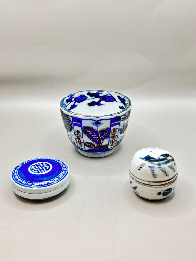 古伊万里　李朝　3点まとめ売り　香合　茶道具