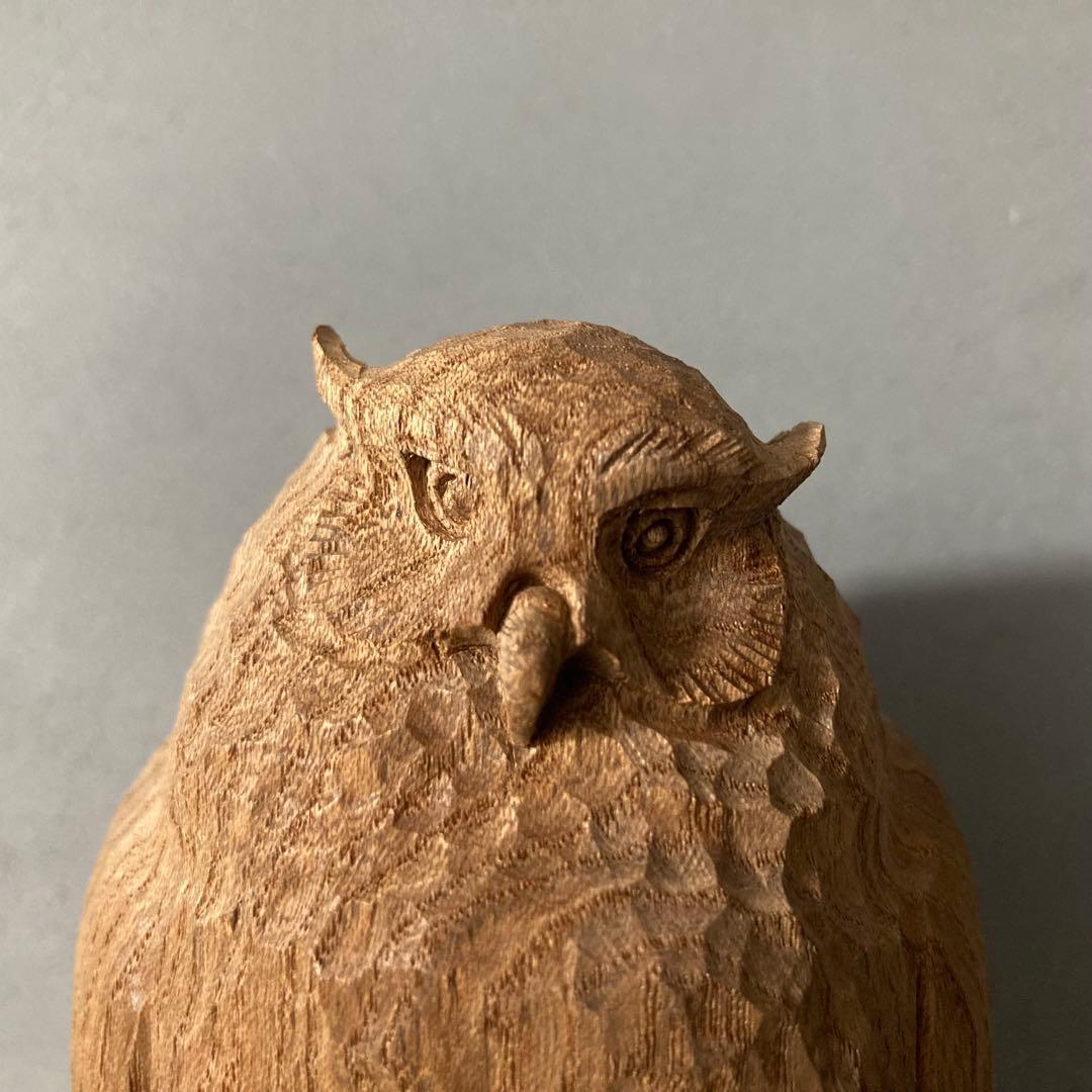 金岡茂幸 フクロウ ミミズク 彫刻 木彫り