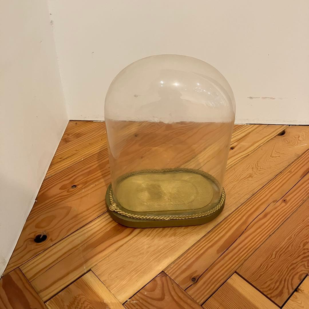 アンティーク　グラスドーム　ゴールド　ガラスケース