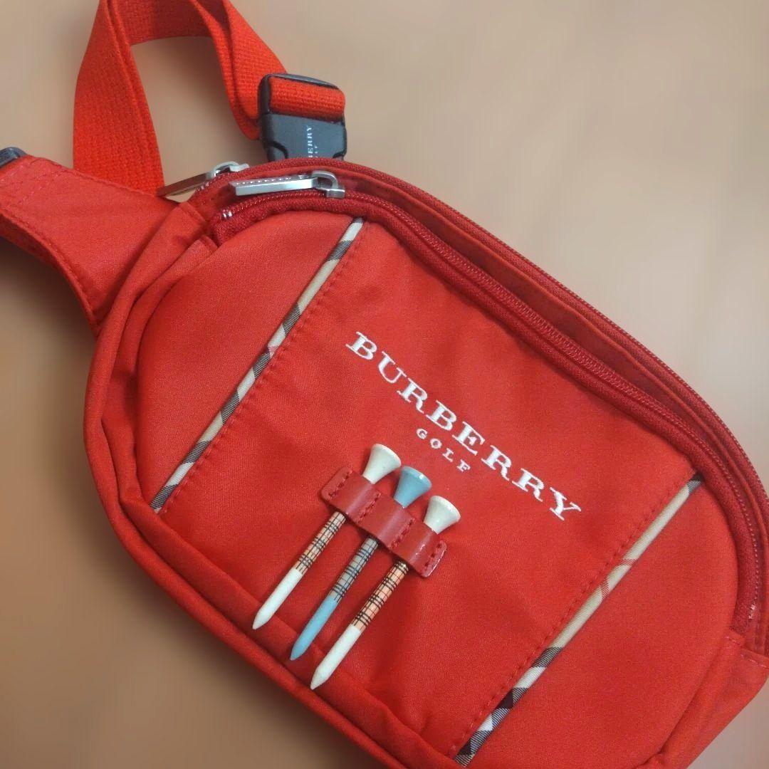 BURBERRY ゴルフポーチ レッド ティー付き