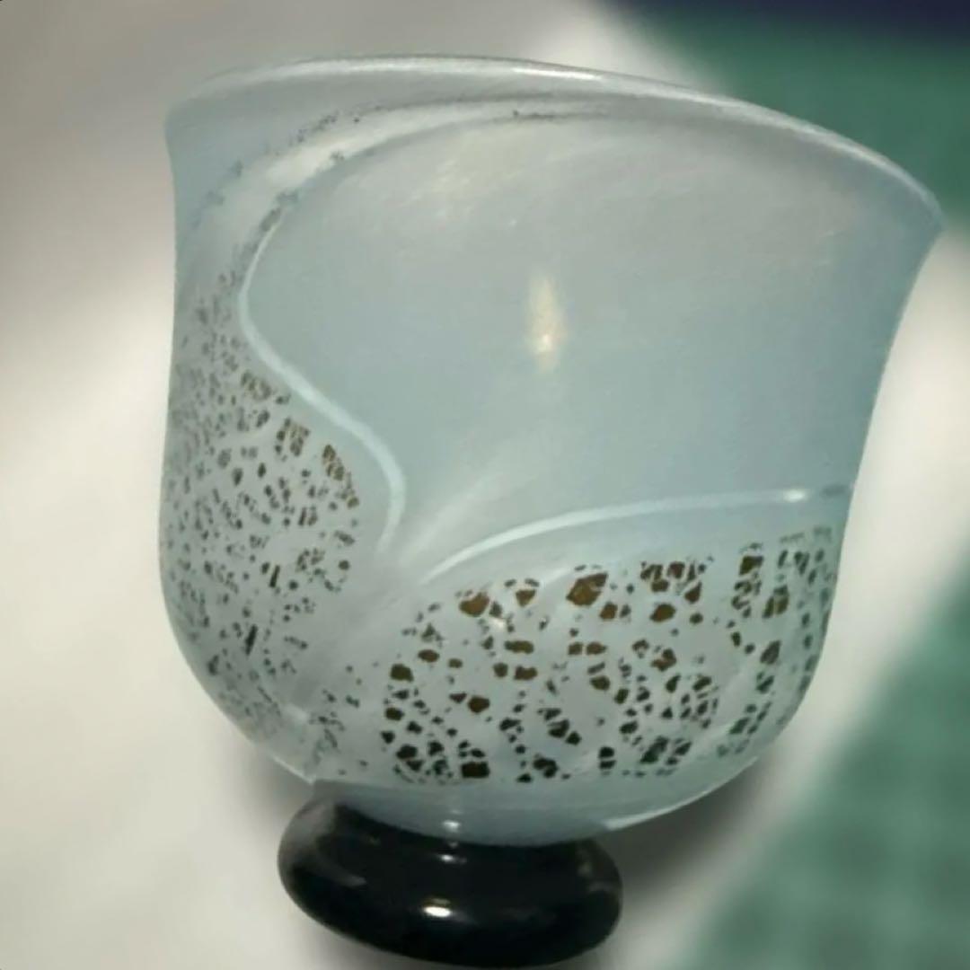 「ガラスのぐい呑み」宙吹ガラス作家　川原有造