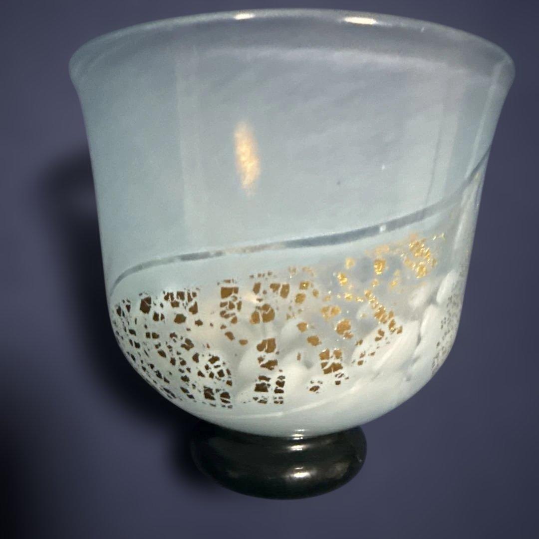 「ガラスのぐい呑み」宙吹ガラス作家　川原有造