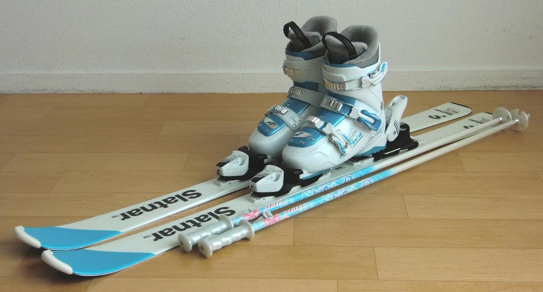 ■■送料無料■Slatnar■子供用スキーセット■板120靴22.5■WAX済■