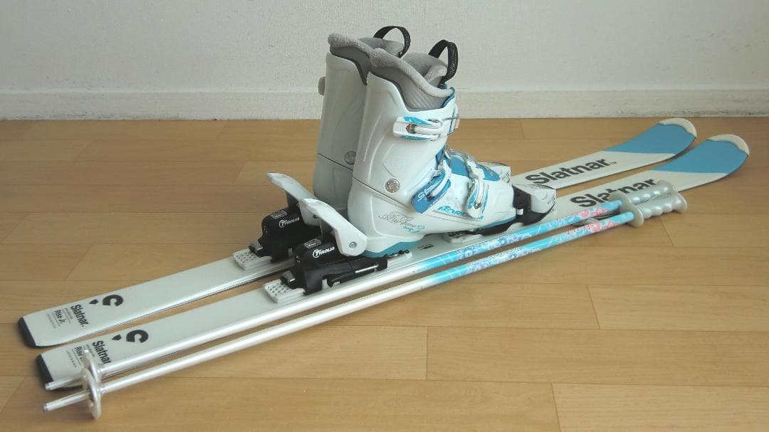 ■■送料無料■Slatnar■子供用スキーセット■板120靴22.5■WAX済■